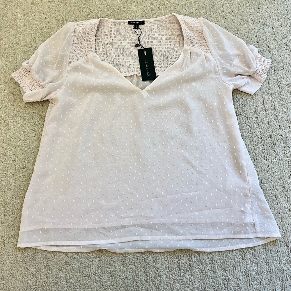 Dynamite Pink short sleeve blouse